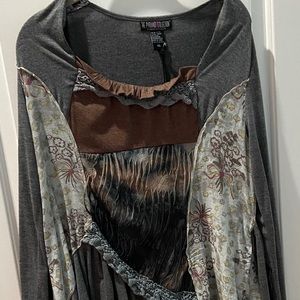 Multi-textured steam punk tunic